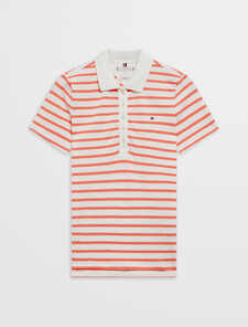 Stripe Short Sleeve Slim Polo, Hollywood Cerise Multi, hi-res