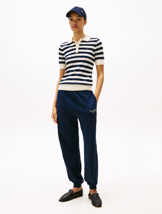Short Sleeve Polo Collar Jumper