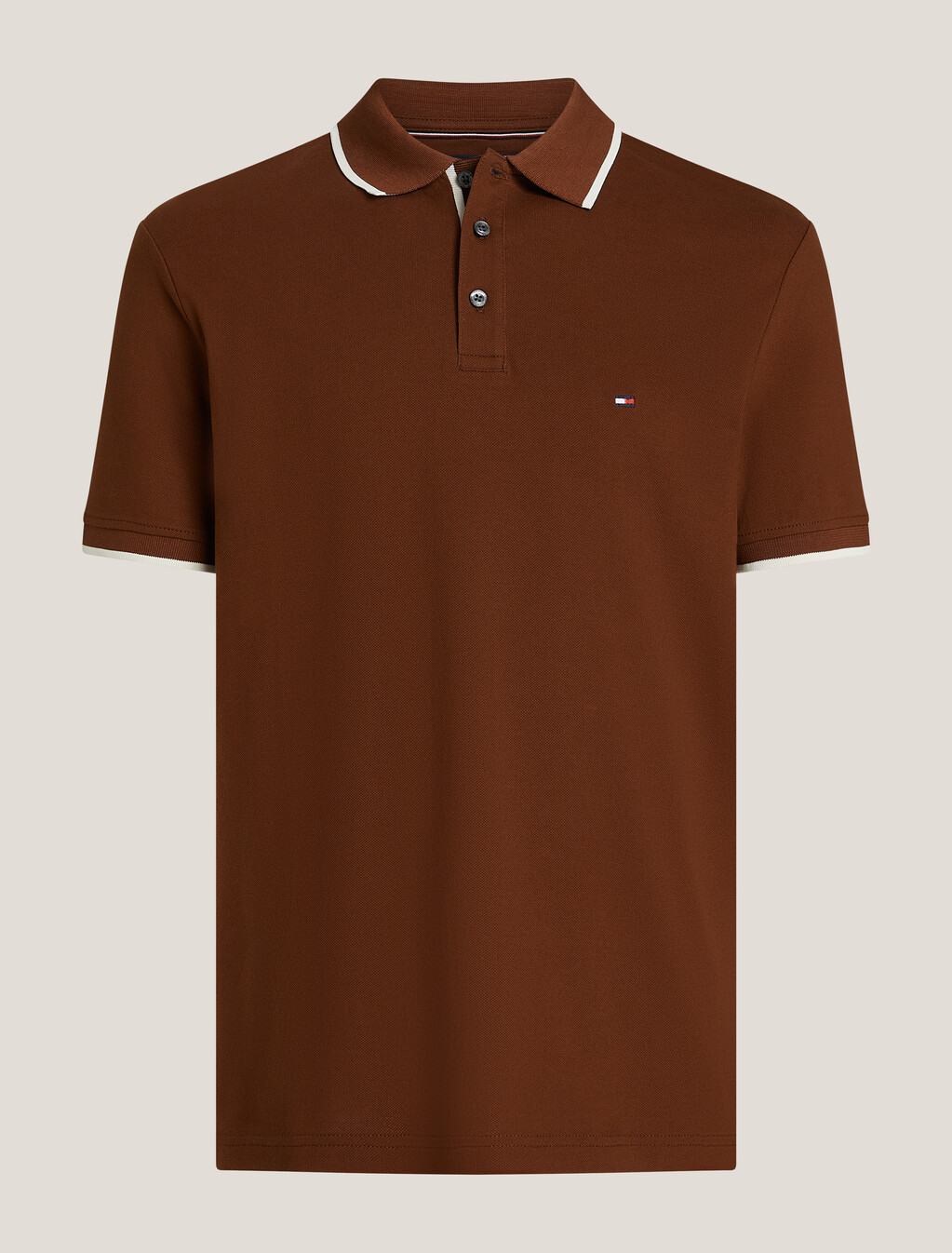 Mercerized Cotton Tipped Polo, Rich Mocha, hi-res