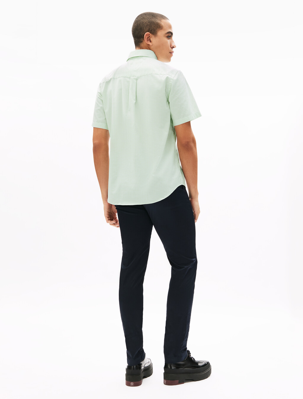 Oxford Gingham Short Sleeve Shirt, Opal green / Check, hi-res