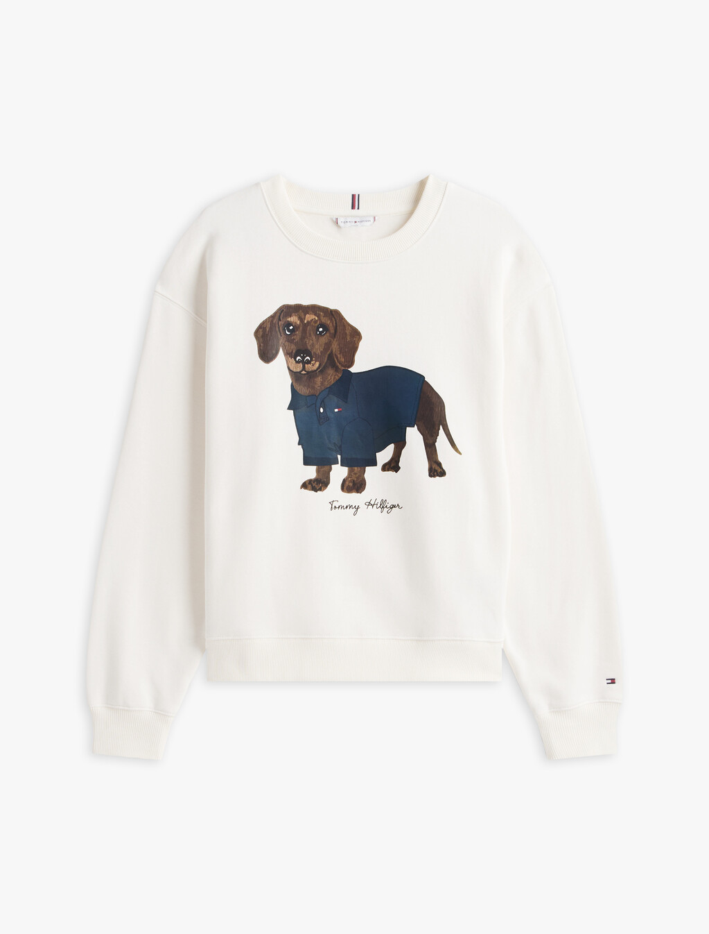 Tommy Dog Crewneck Sweatshirt, Ivory Silk, hi-res