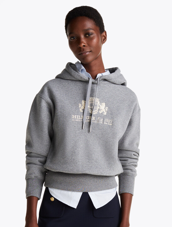 Logo Embroidery Drawstring Fleece Hoody