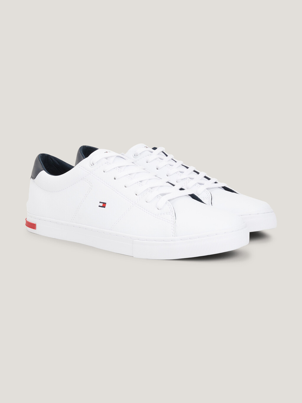 Essential Leather Vulcanised Trainers, White, hi-res