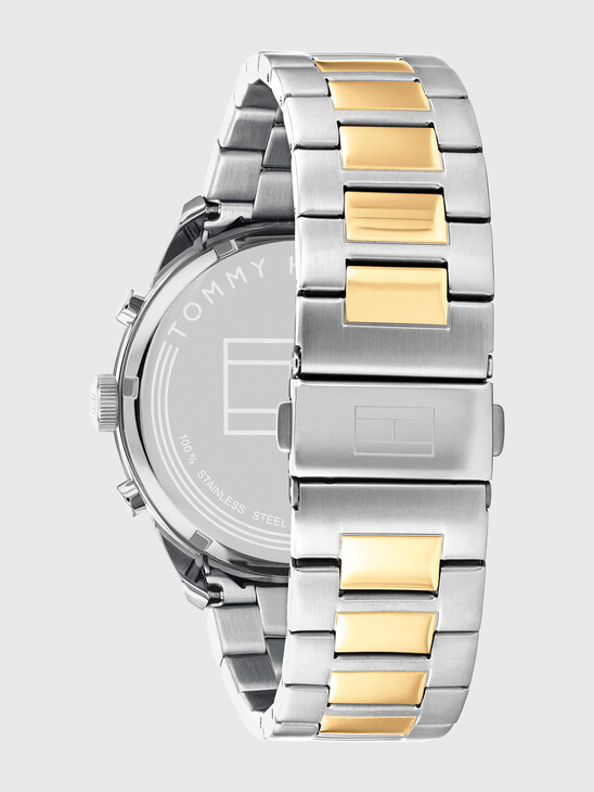 TWO TONE STAINLESS STEEL CHAIN LINK WATCH
