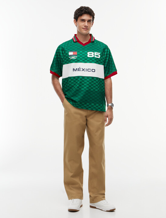 Geometric Flag Print Short Sleeve Rugby Shirt