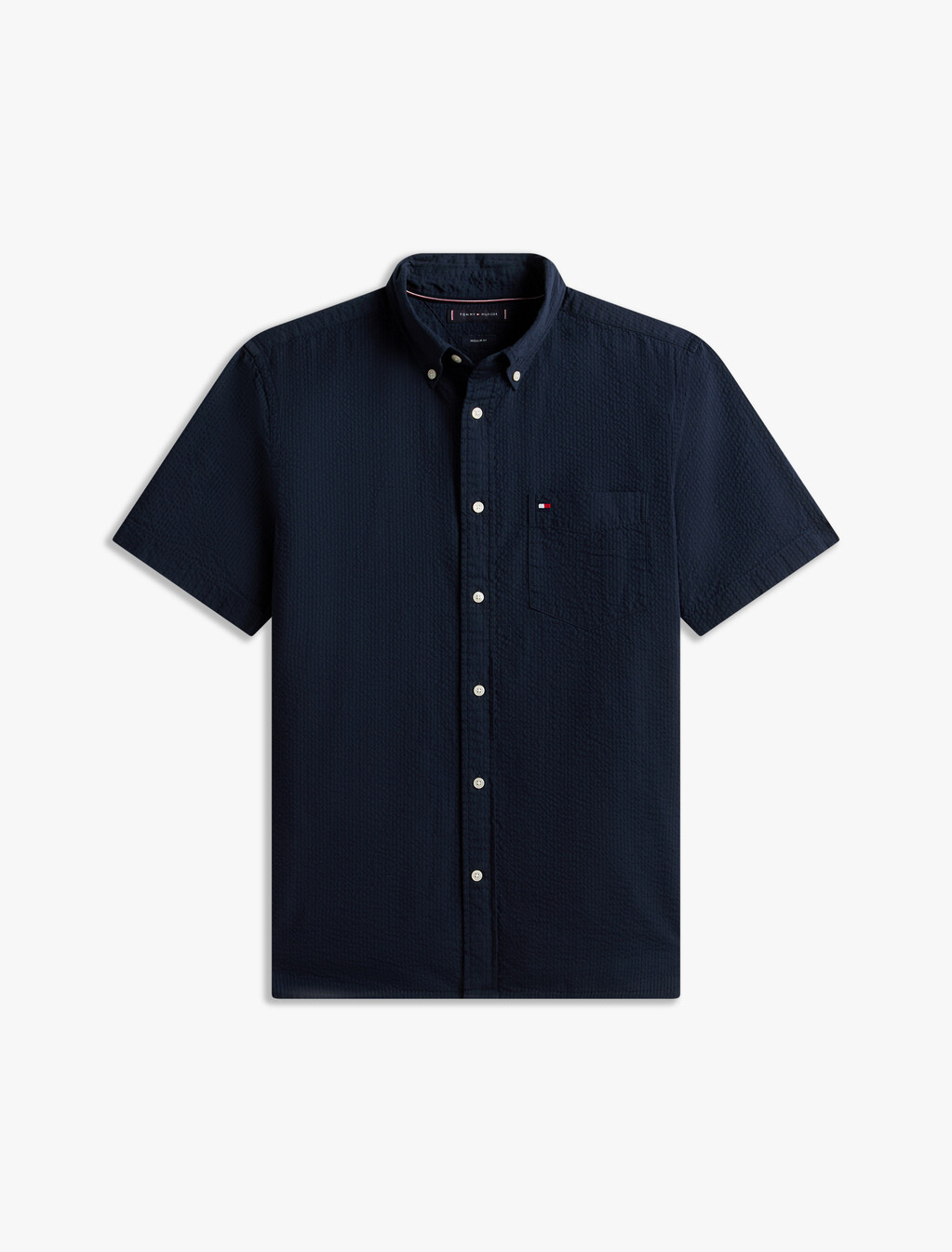 Asia Fit Seersucker Short Sleeve Shirt, Desert Sky, hi-res