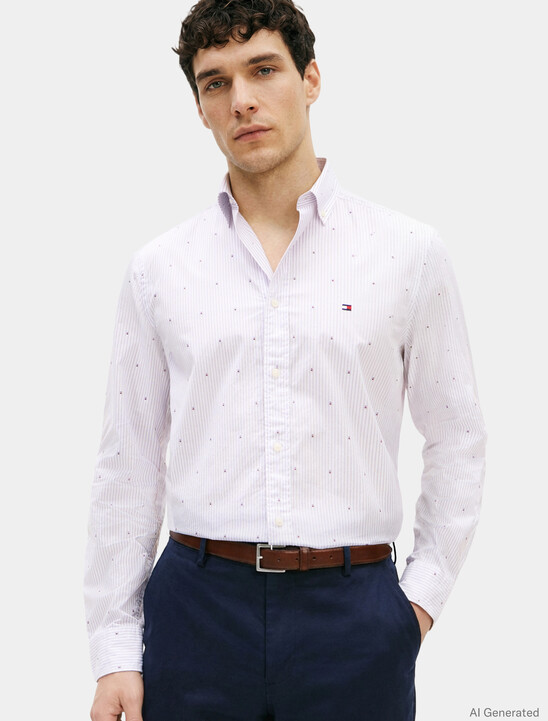 Flex Poplin Fil Coup&eacute; Shirt
