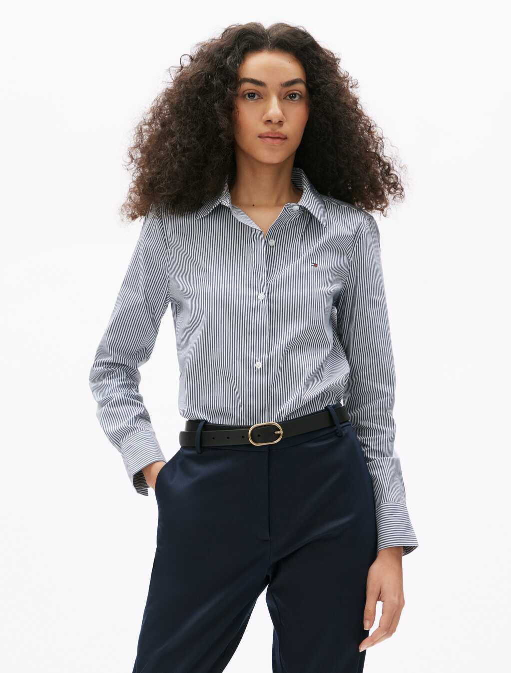 Asia Fit Regular Poplin Shirt, Classic Ithaca/ Dark Night Navy, hi-res