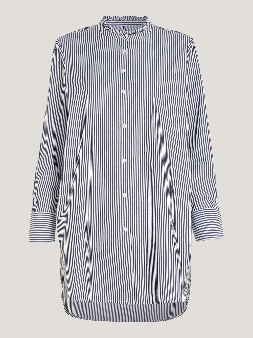Stripe Relaxed Fit Longline Shirt, Desert Sky/ White, hi-res
