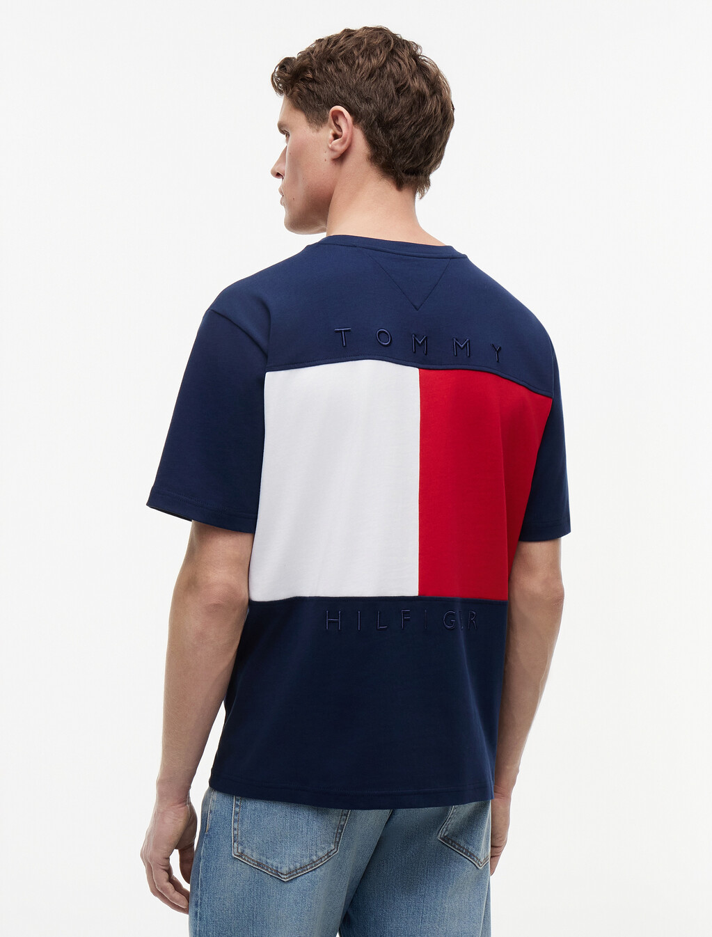 Crewneck Flag T-Shirt, Carbon Navy, hi-res