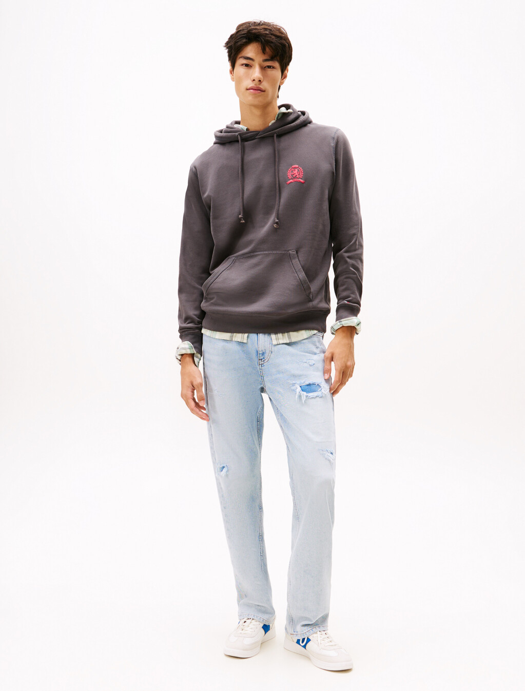 Heritage Crest Back Logo Hoody, Washed Black, hi-res