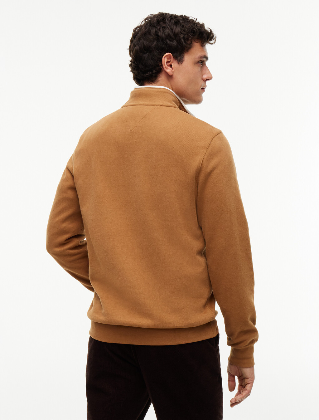 French Rib Knit 1/4 Zip Sweater, Timeless Tawny, hi-res