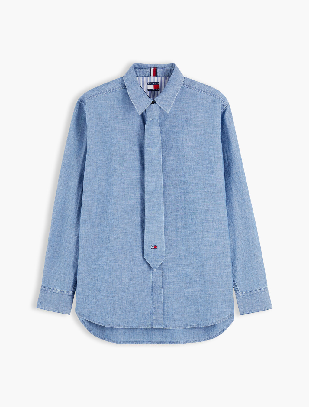 Chambray Tie Shirt, Denim Light, hi-res