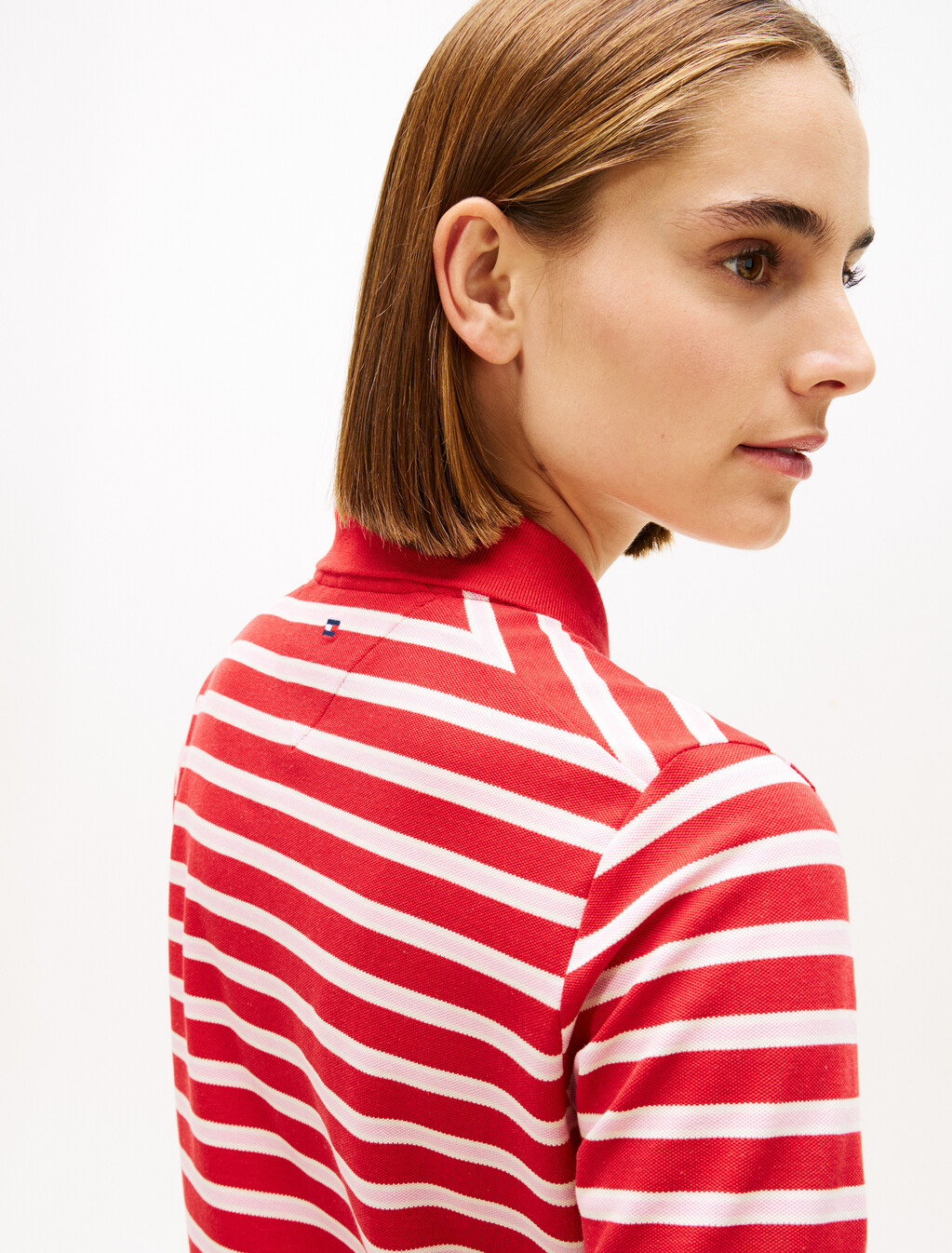 Regular Fit Pique Zip Polo Shirt, Primary Red/Bonita Pink/Calico Stp, hi-res