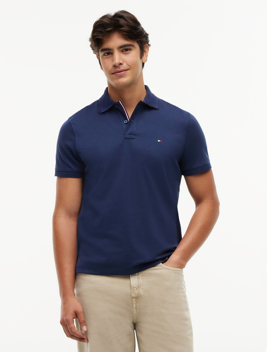 Performance Regular Fit Jaquard Polo Shirt, Carbon Navy, hi-res