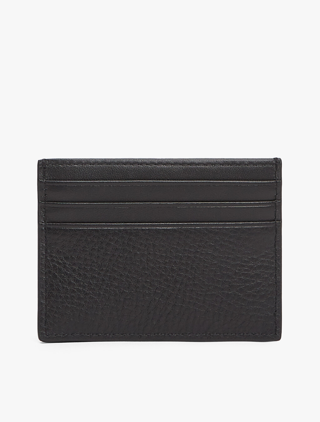 Corporate Logo Leather Credit Card Holder, Black, hi-res