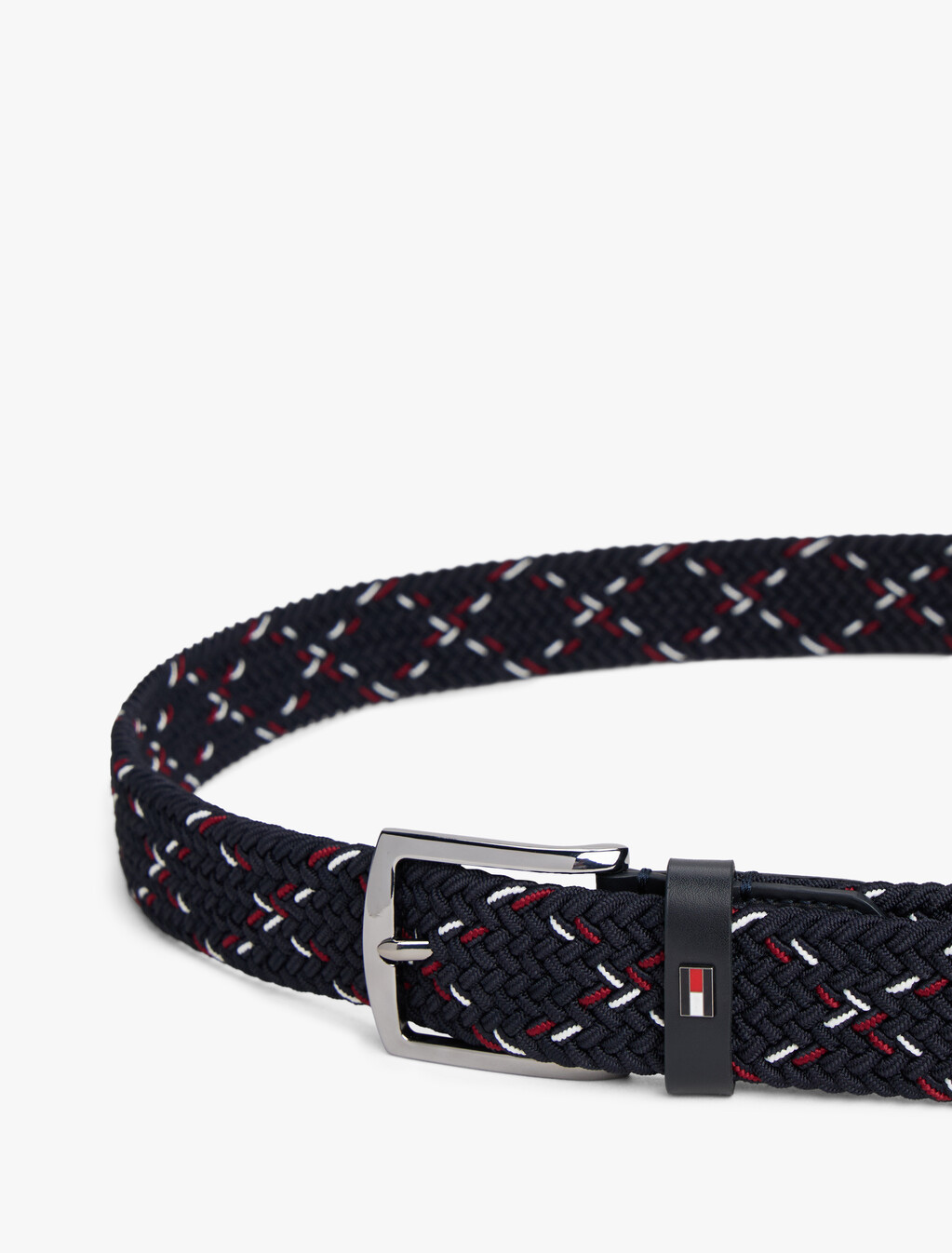Denton Diamond Motif Elastic Belt, Black, hi-res