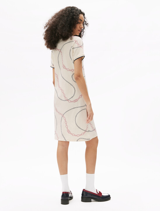 Asia Fit Chain Print Polo Dress