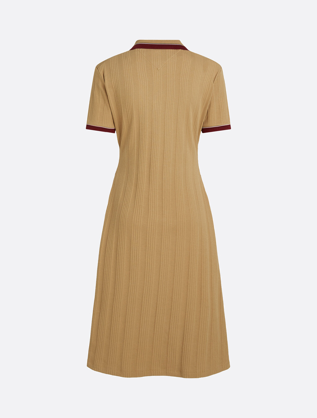 Rib Knit Polo Midi Dress, Safari Canvas, hi-res