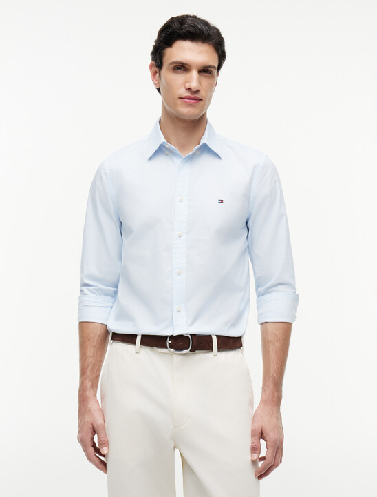 Slim Flex Micro Print Poplin Shirt