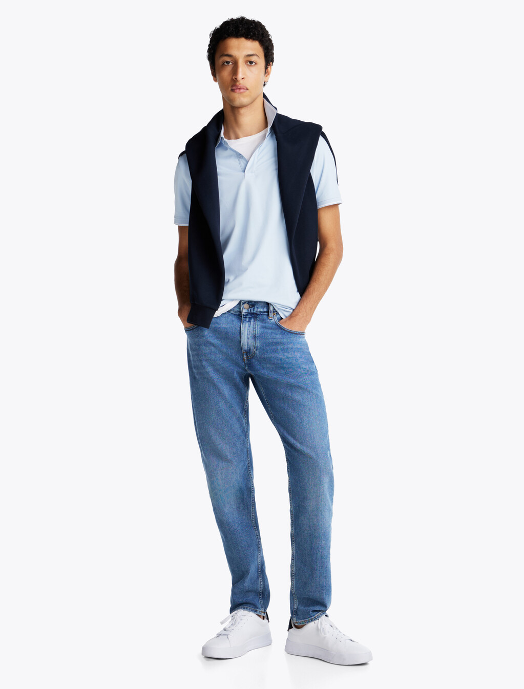 Regular Tipped Jersey Polo Shirt, Breezy Blue, hi-res