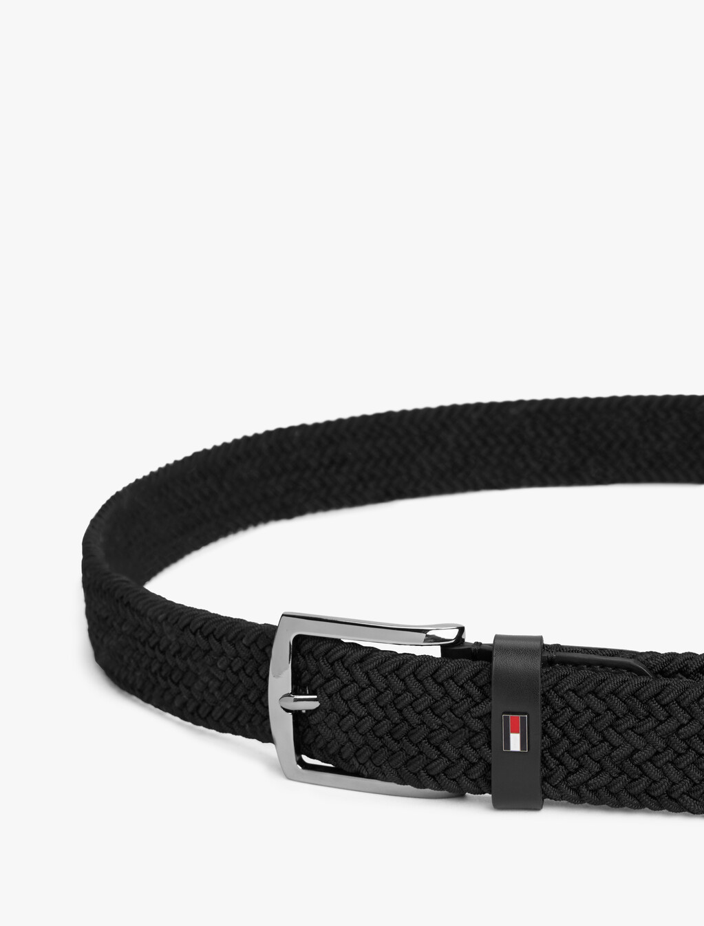 Denton Diamond Motif Elastic Belt, Black, hi-res
