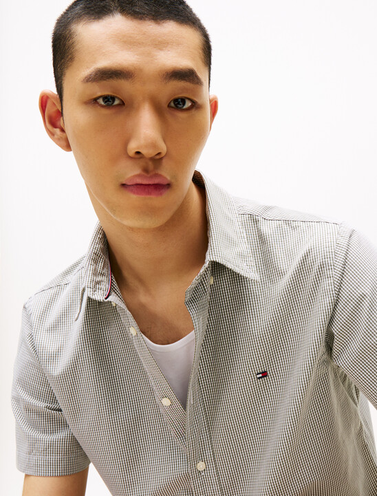 Poplin Mini Check Short Sleeve Shirt