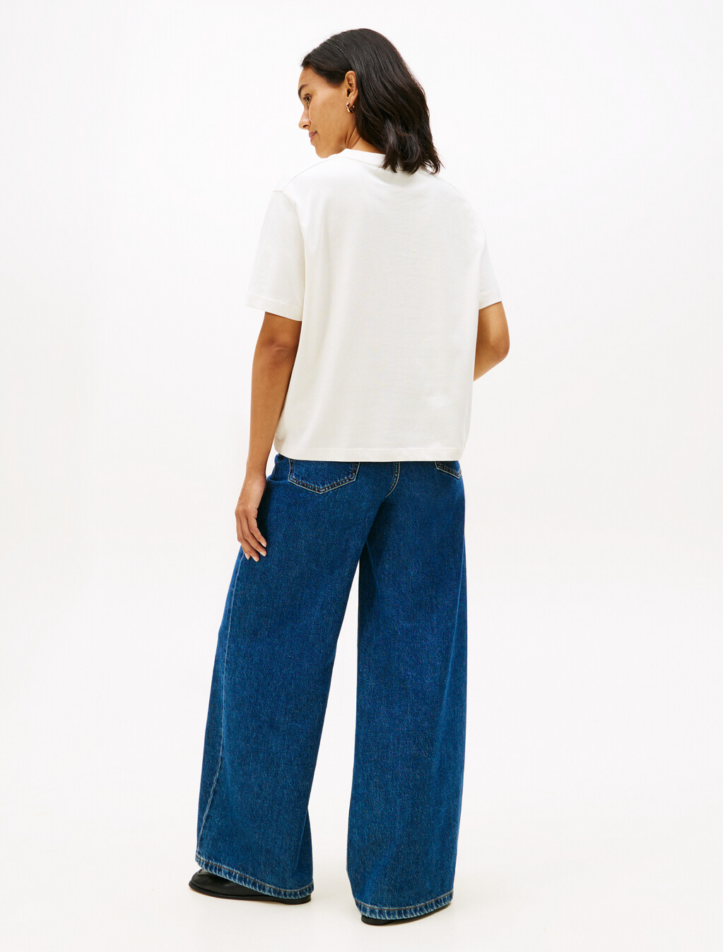 Classic Flock Logo Relaxed T-Shirt, Ivory, hi-res