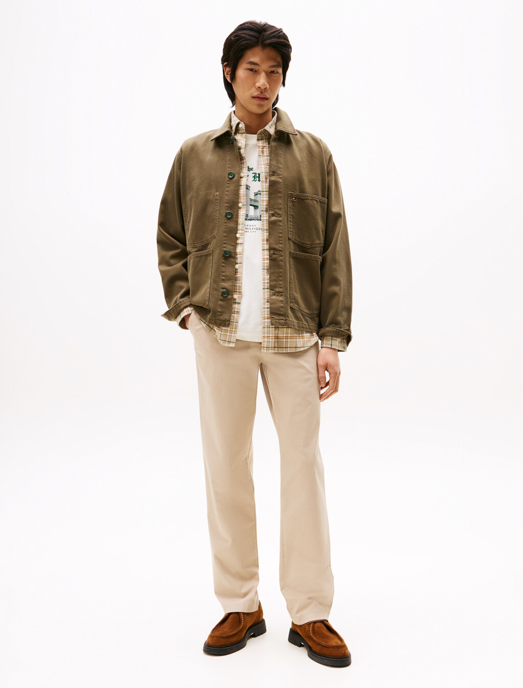 Mercerized Cotton Chino, Beige, hi-res