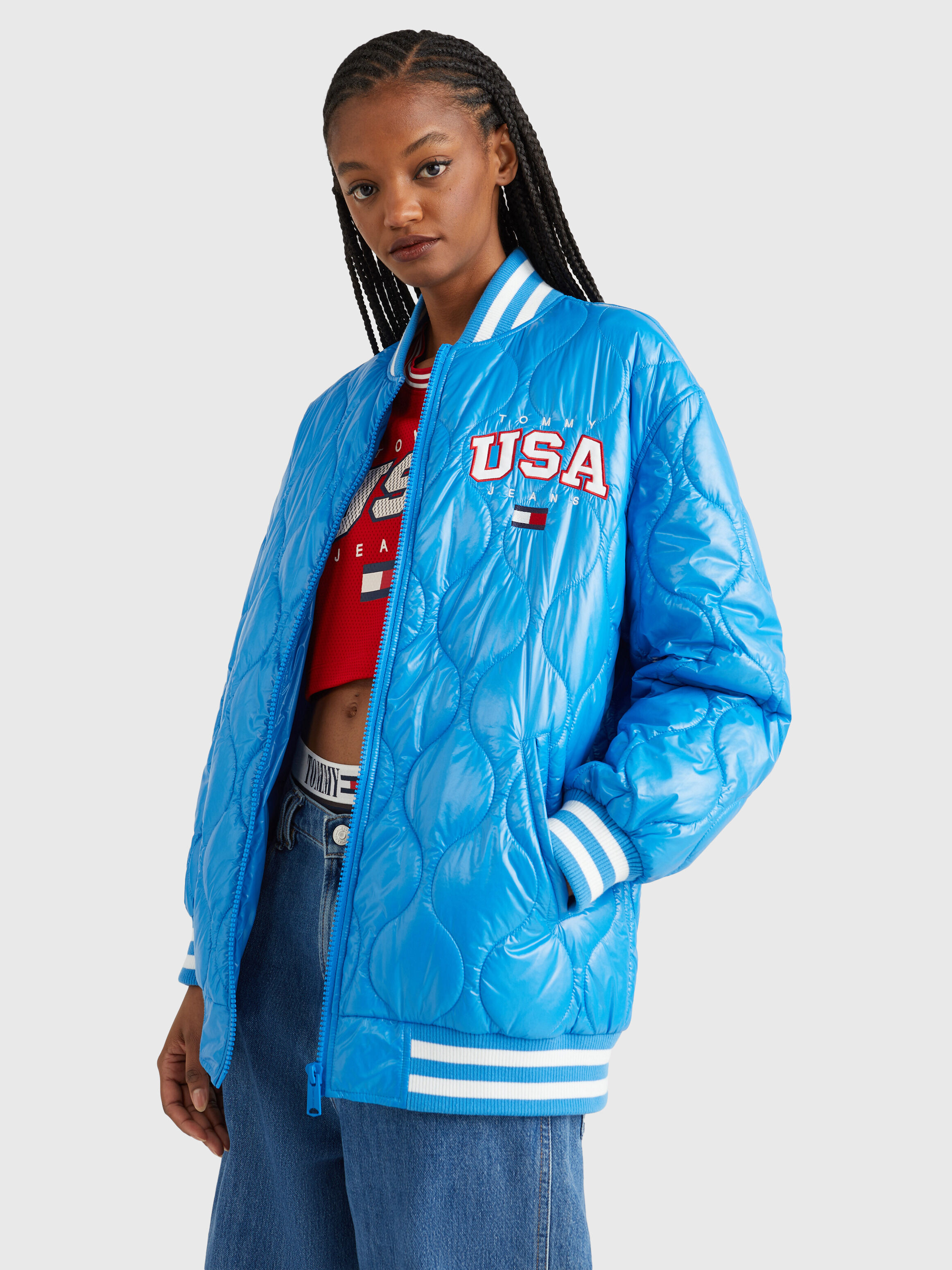 Tommy hilfiger hotsell tape bomber jacket