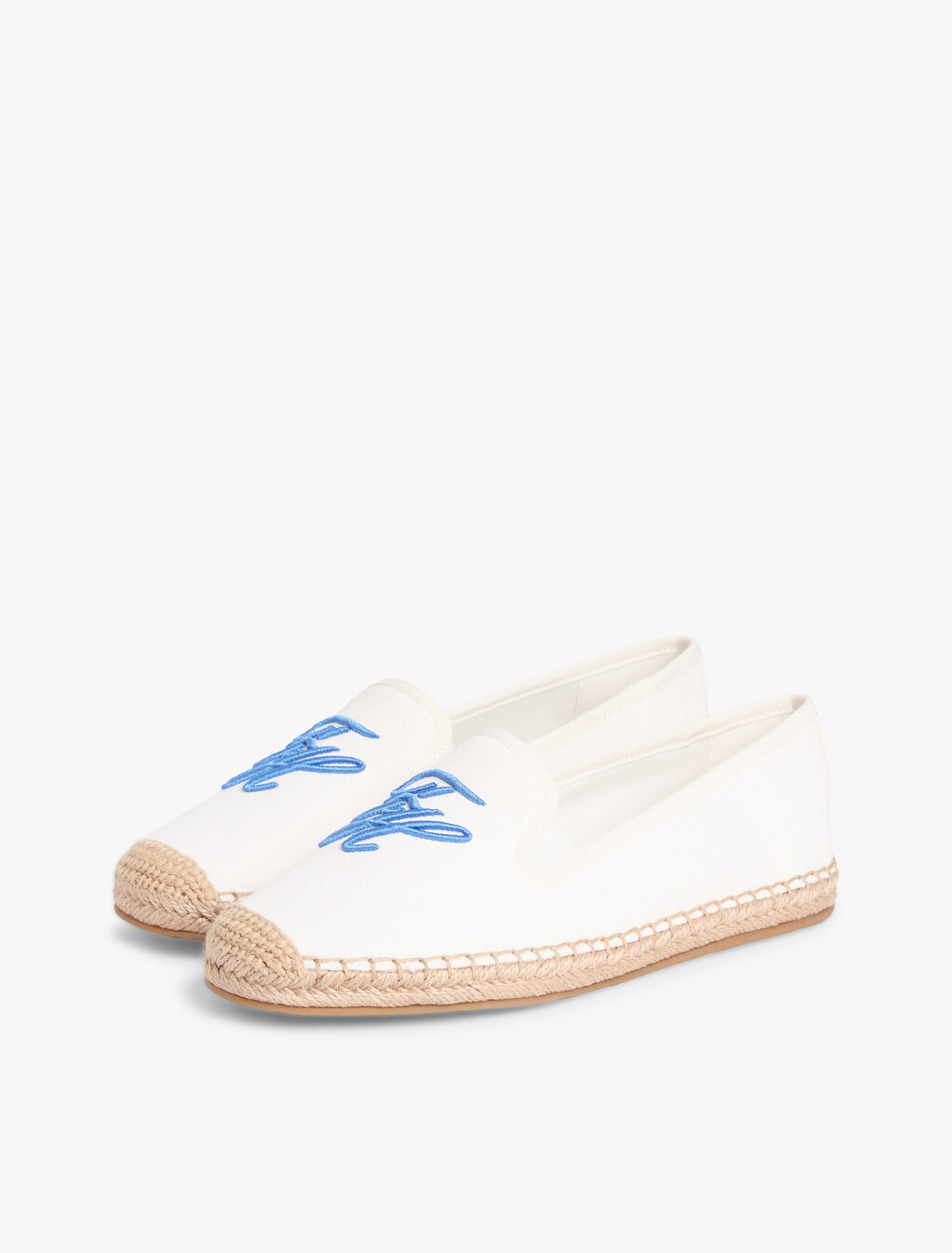 Logo Embroidery Canvas Espadrilles, Ecru, hi-res