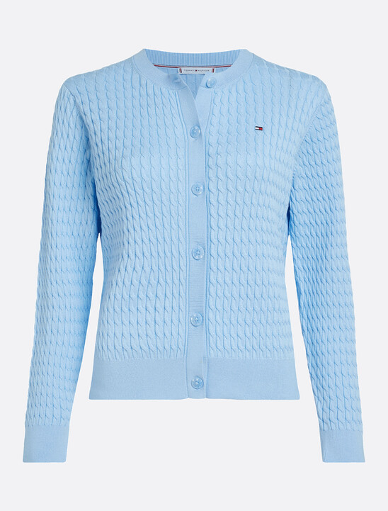 Cable Knit Crew Neck Cardigan