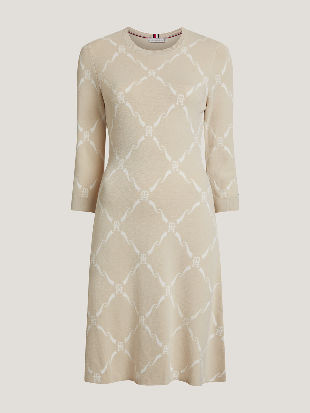 Monogram Diamond Jacquard Knit Dress, Imd Aop Classic Beige, hi-res
