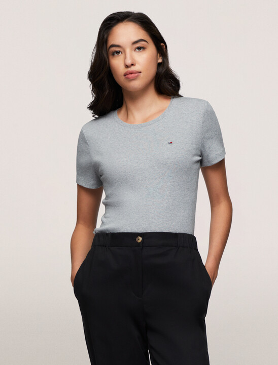 Flag Embroidery Crewneck T-Shirt