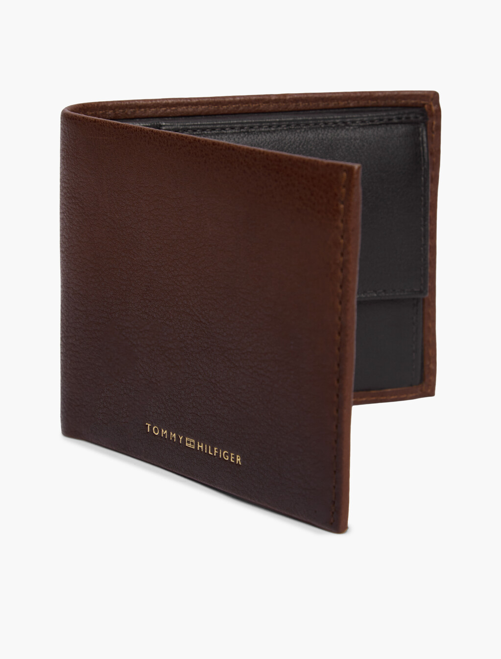 Casual Leather Card And Coin Bifold Wallet, Burnished brown, hi-res