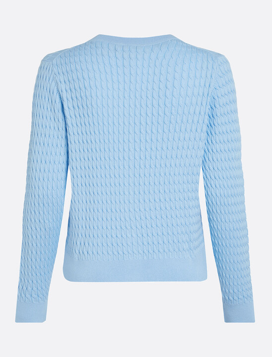 Cable Knit Crew Neck Cardigan