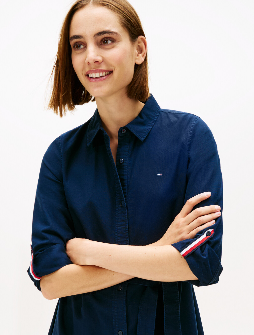 Asia Fit Oxford Dress, Dark Night Navy, hi-res