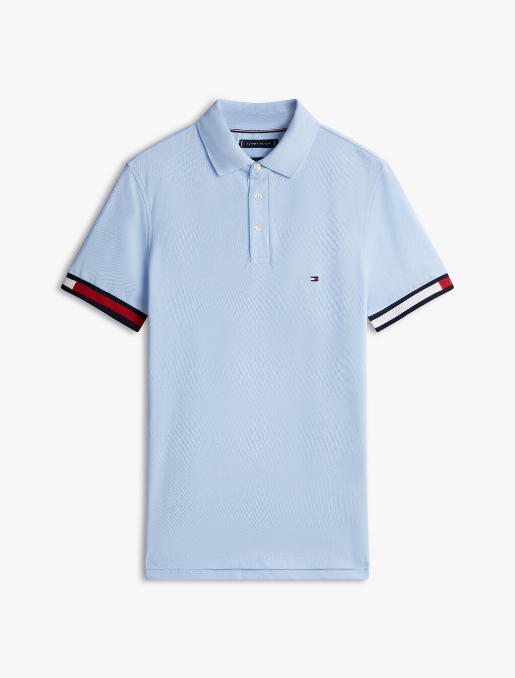 Flag Cuff Slim Polo, Sweet Blue, hi-res