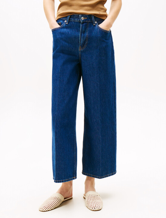 High Rise Wide Leg Cropped Jeans