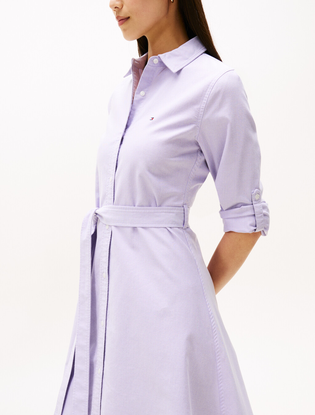 Asia Fit Oxford Dress, Lavender Ash, hi-res