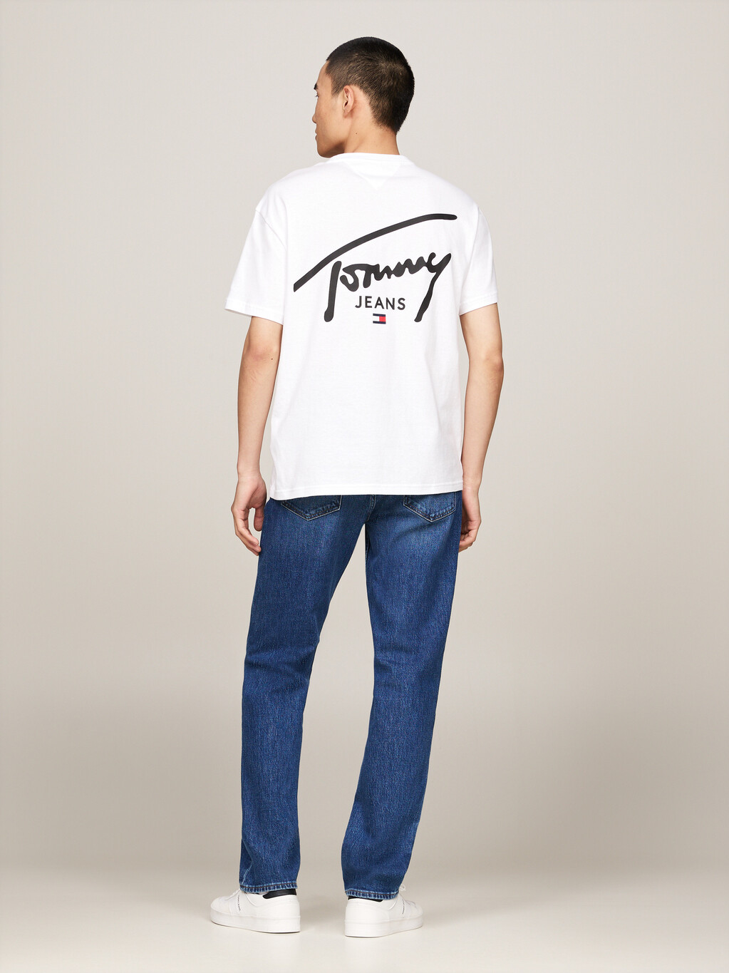 Signature Logo Crew Neck T-Shirt, White, hi-res