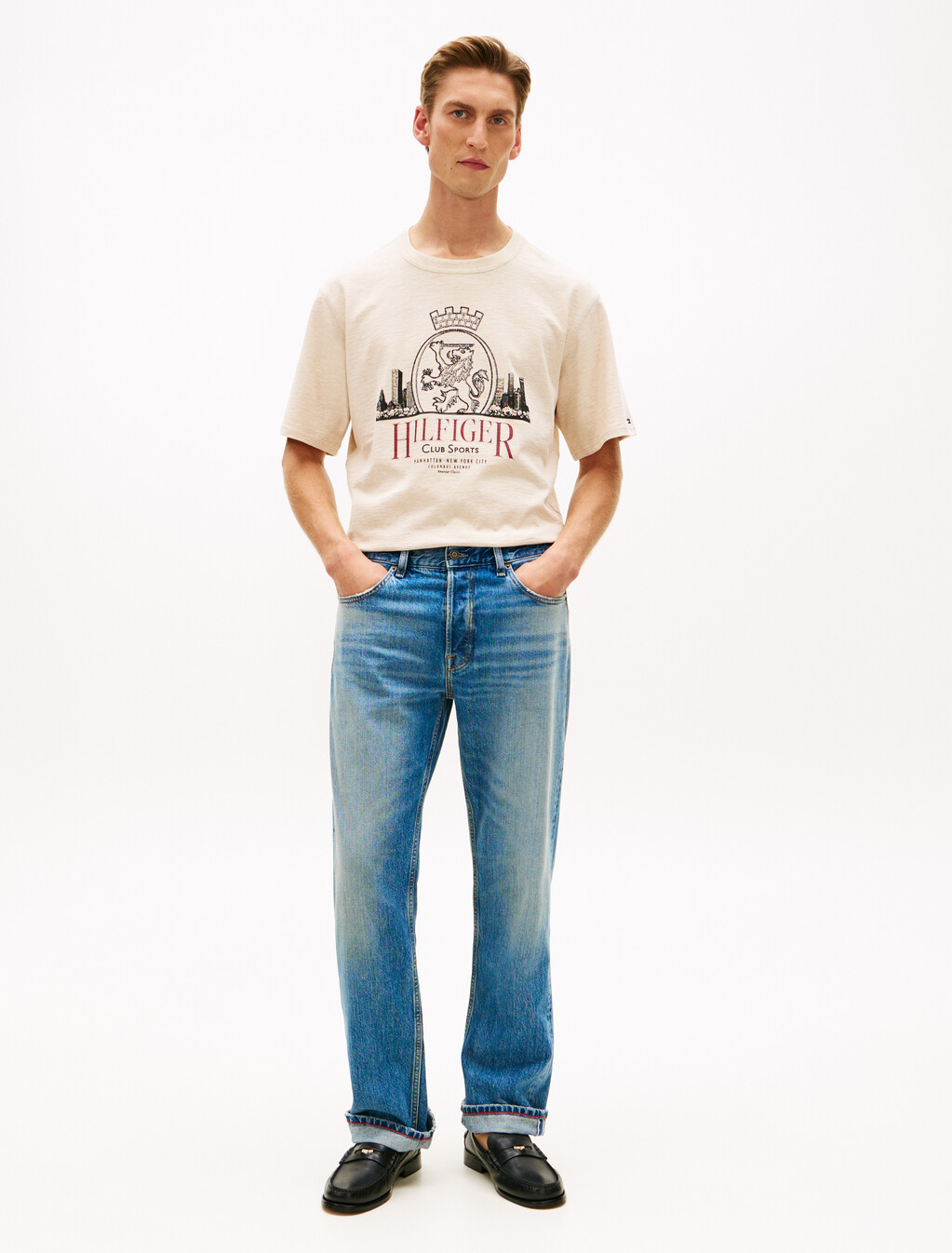 Heritage Crest T-Shirt, Heathered Oatmilk, hi-res