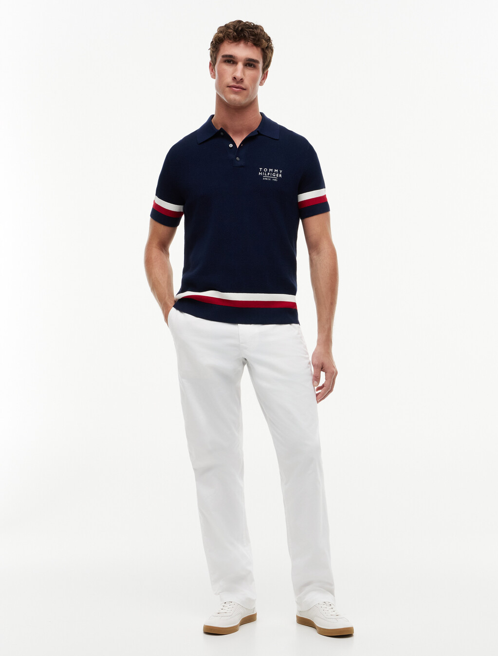 Regular Fit Signature Textured Polo Shirt, Carbon Navy, hi-res