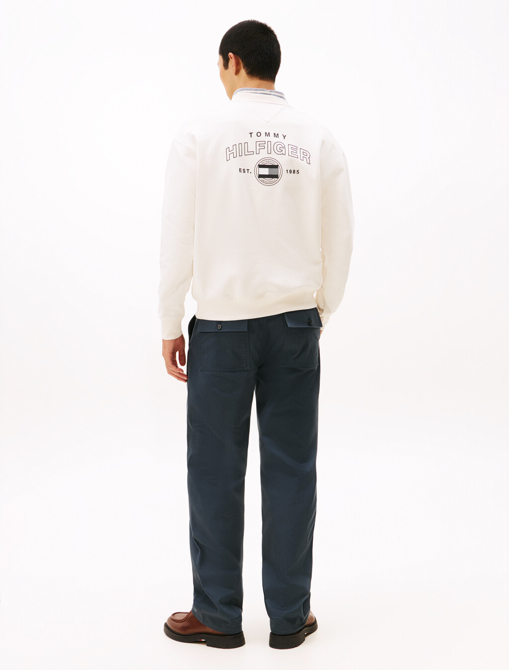 Heavy Twill Crewneck Sweatshirt, Ivory Petal, hi-res
