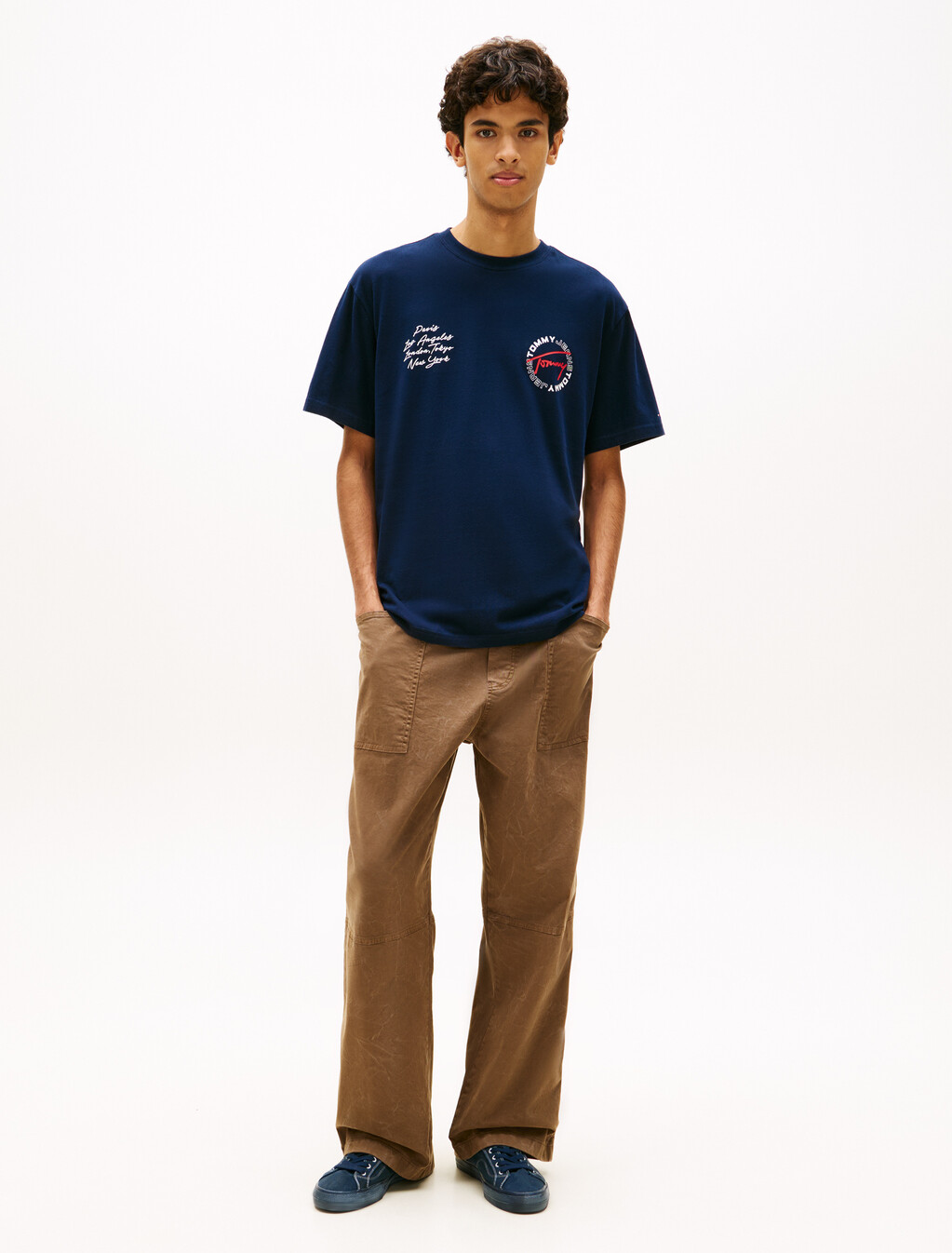 Circular Back Logo Relaxed T-Shirt, Dark Night Navy, hi-res