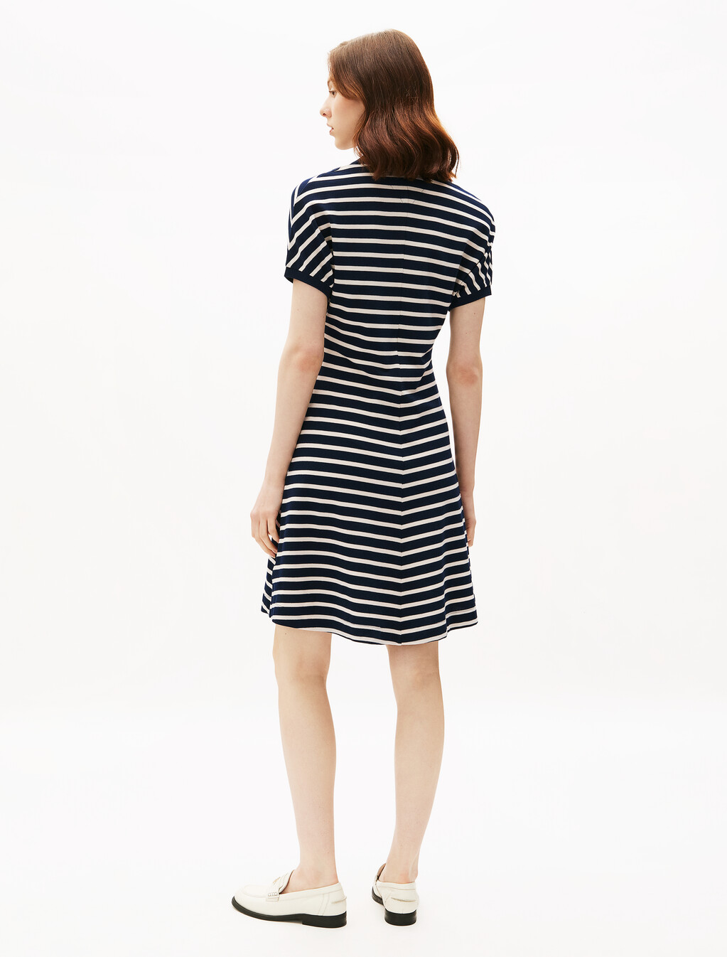 Asia Fit Lyocell Fit & Flare Polo Dress, Dark Night Navy/Calico Stp, hi-res