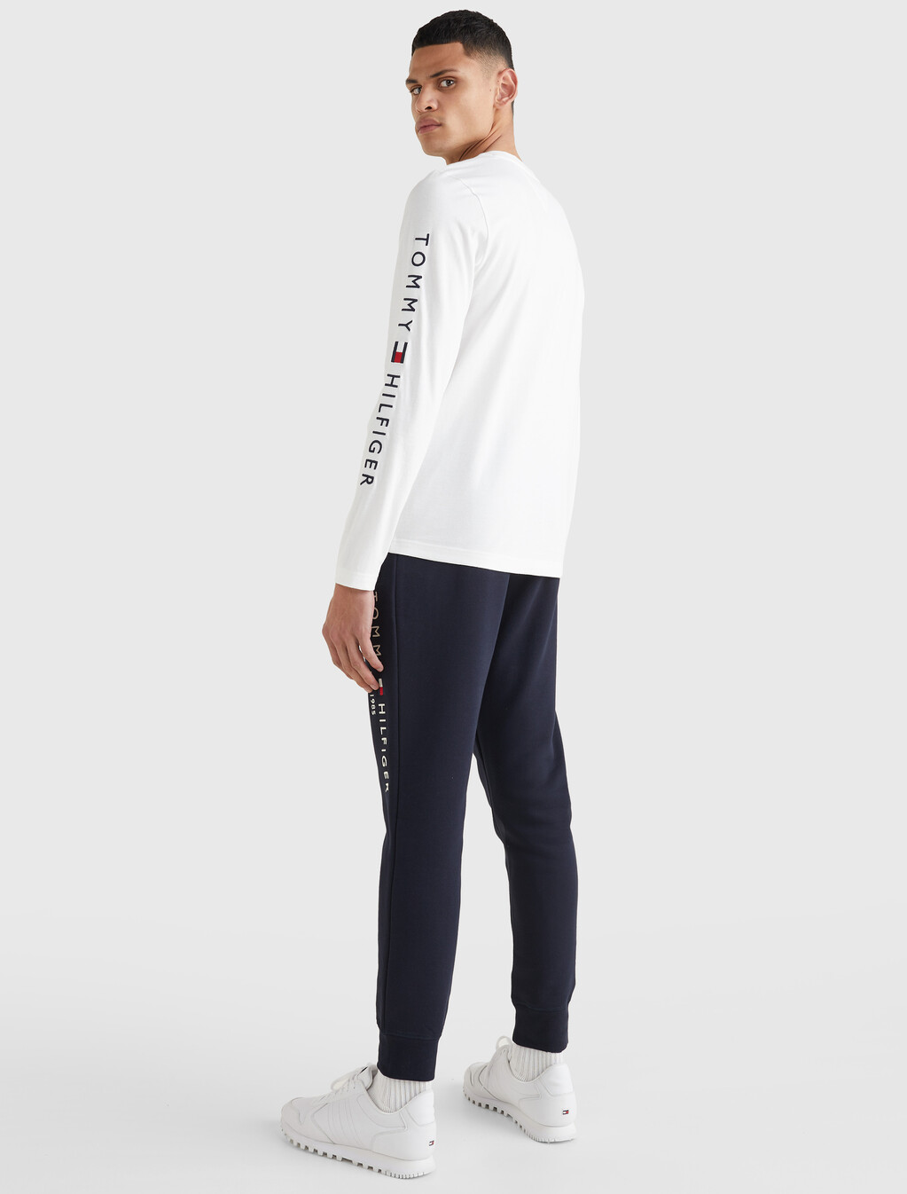 Organic Jersey Logo Long Sleeve T-Shirt, White, hi-res