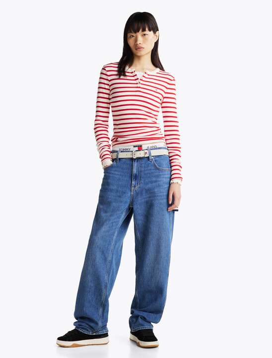 Ribbed Long Sleeve Slim T-Shirt