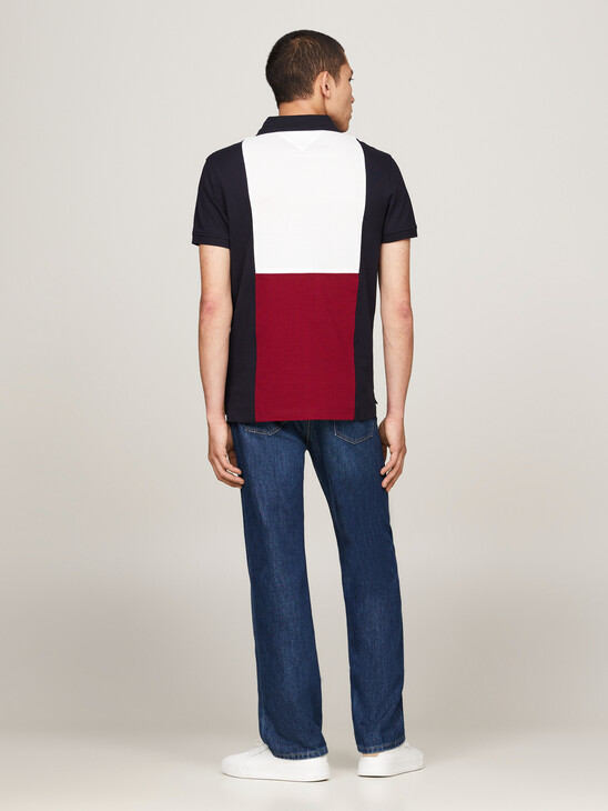 Colour-Blocked Back Regular Polo Shirt