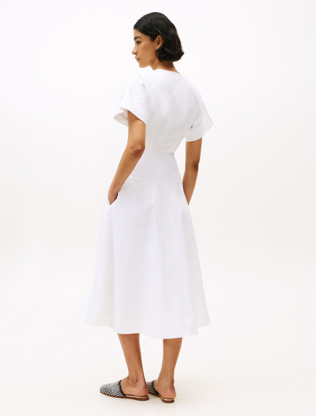 The Runway Collection Slim Midi Shirt Dress, Optic White, hi-res
